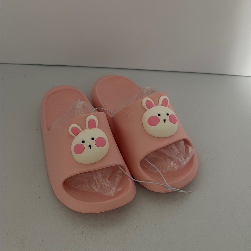 Kids Pink Bunny Slide Sandals